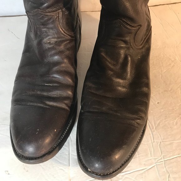 Justin Boots 3132 Roper Cowboy Brown Leather Western Sz 10 B EUC Southwestern - Picture 8 of 9